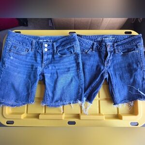 American Eagle Jean Shorts with Frayed Hem and Fitted Cut